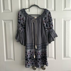 Multi-Color Blue Short Dress